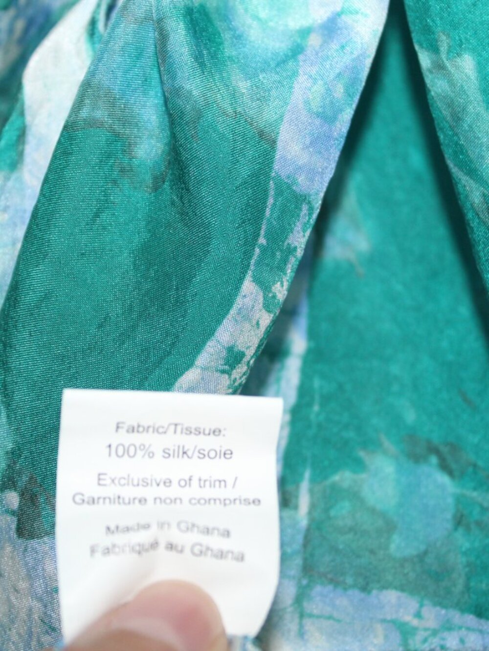 Osei Duro blue silk kaftan dress flowy watercolor beach resort wear mini - Picture 12 of 12